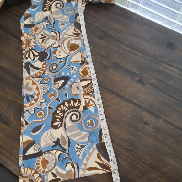 Max Mara Licia Paisley Print High-Rise Cropped Pants In Blue & Brown Print Sz 8 - Picture 7 of 10